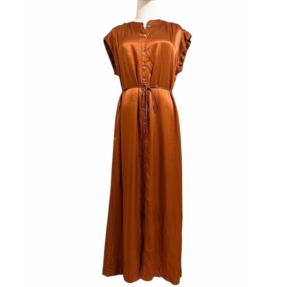 NWT Raquel Allegra Cognac Violet Maxi Dress Copper Brown Classic Women's Size 2